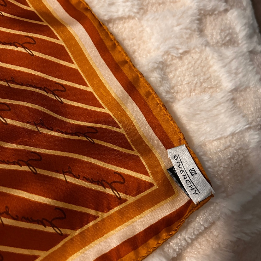 Givenchy Brownish Orange and Cream Neckerchief Scarf - Picture 2 of 5
